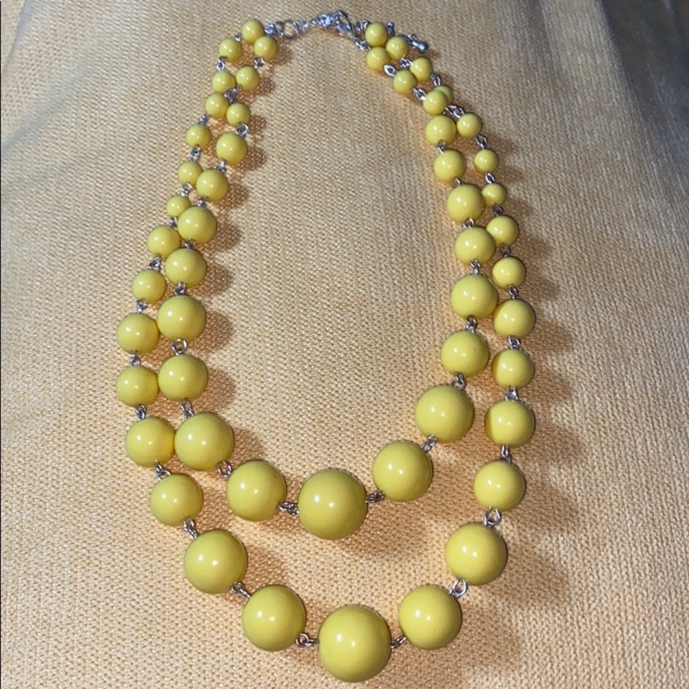 Yellow beaded necklace